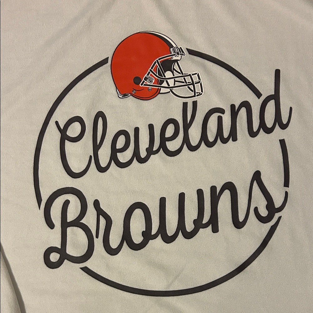 NFL Cleveland Browns womens long sleeve White and Orange - Picture 3 of 5